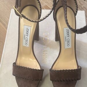 Jimmy Choo Dark Brown Heeled Sandals